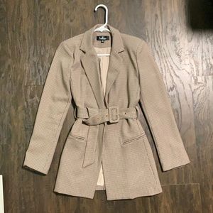 Lulu’s Houndstooth Blazer Jacket Size Small